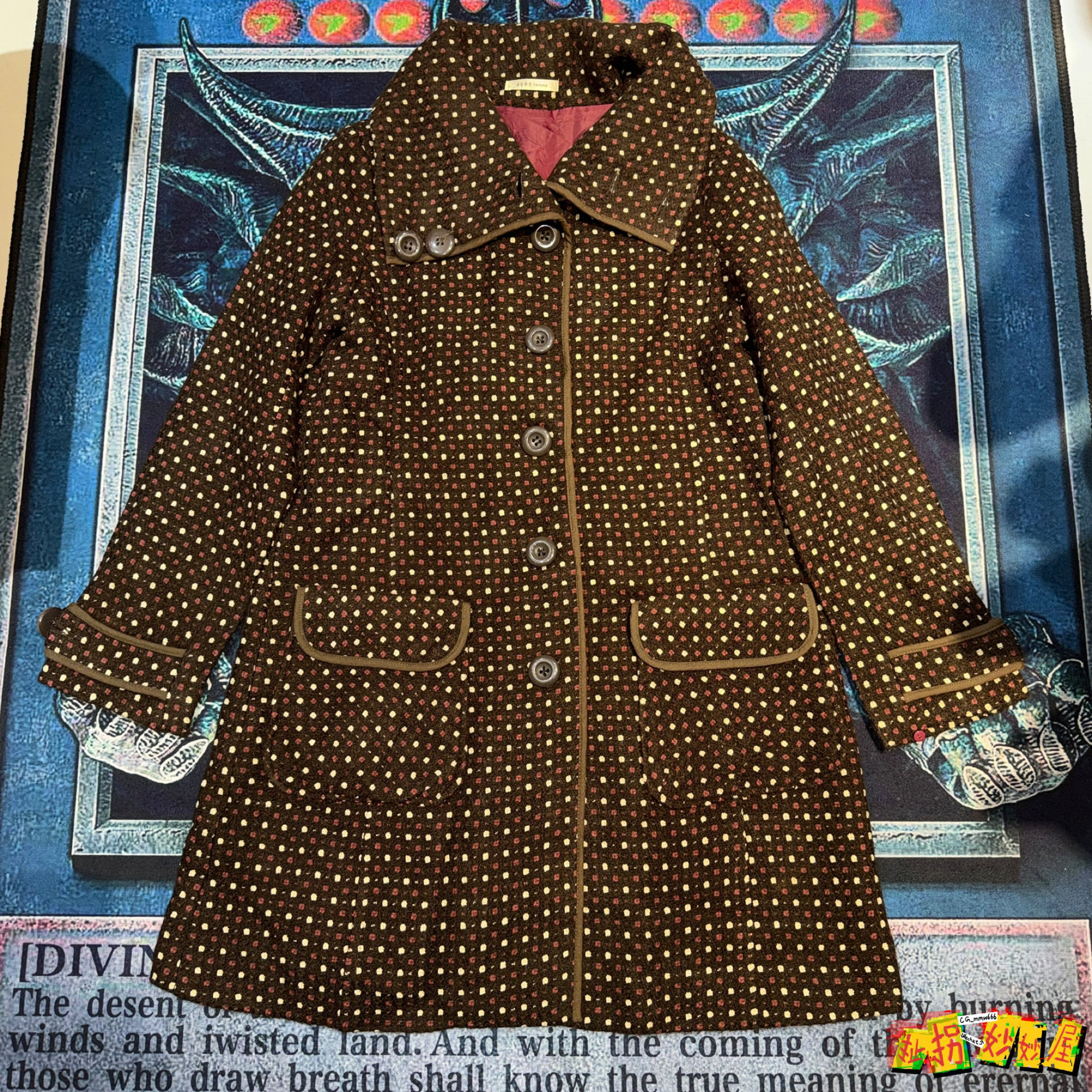 【现货掉落】axesfemme日牌中古稀有孤品可爱大衣外套风衣古着