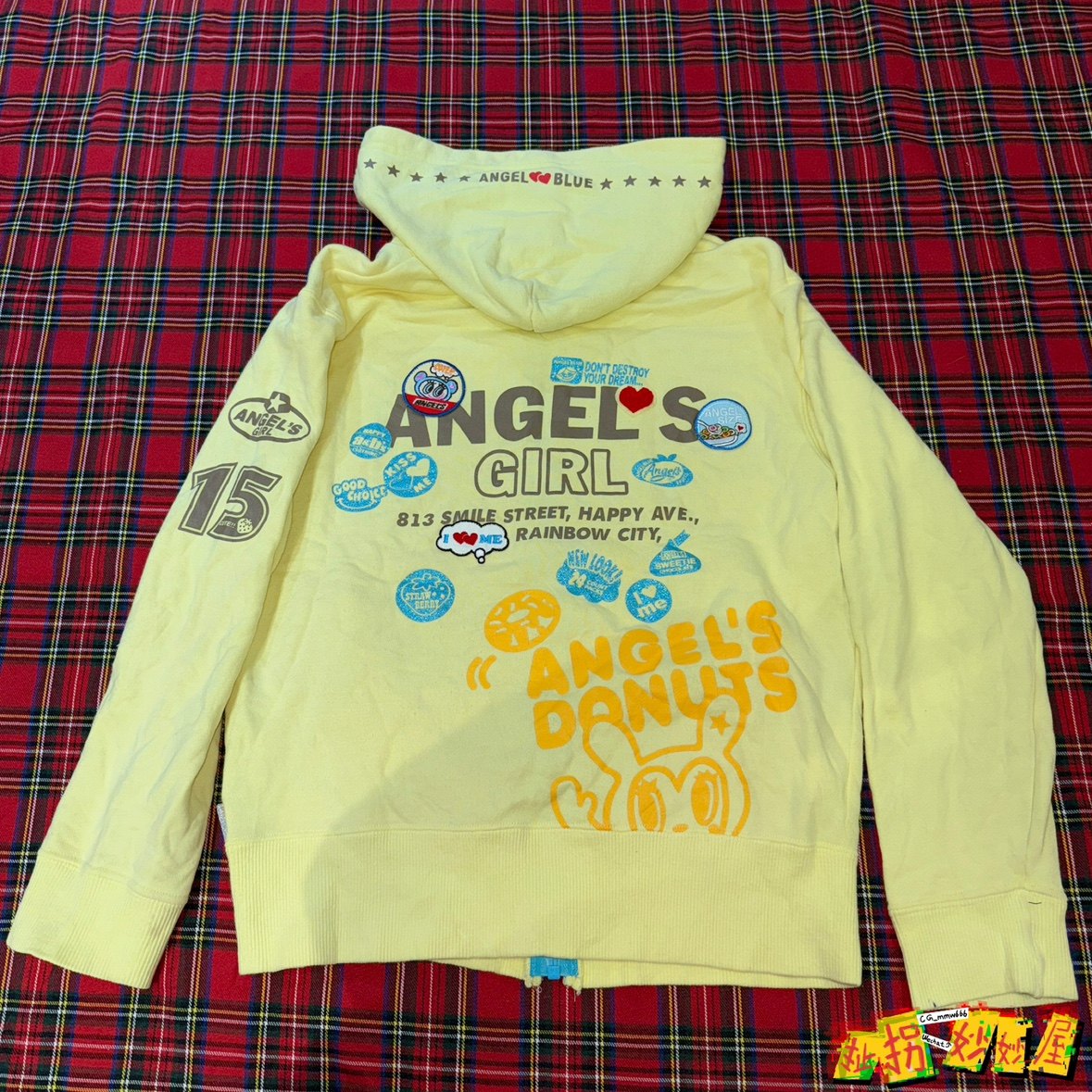 【现货掉落】angelblue日牌中古稀有孤品可爱连帽外套古着原宿y2k