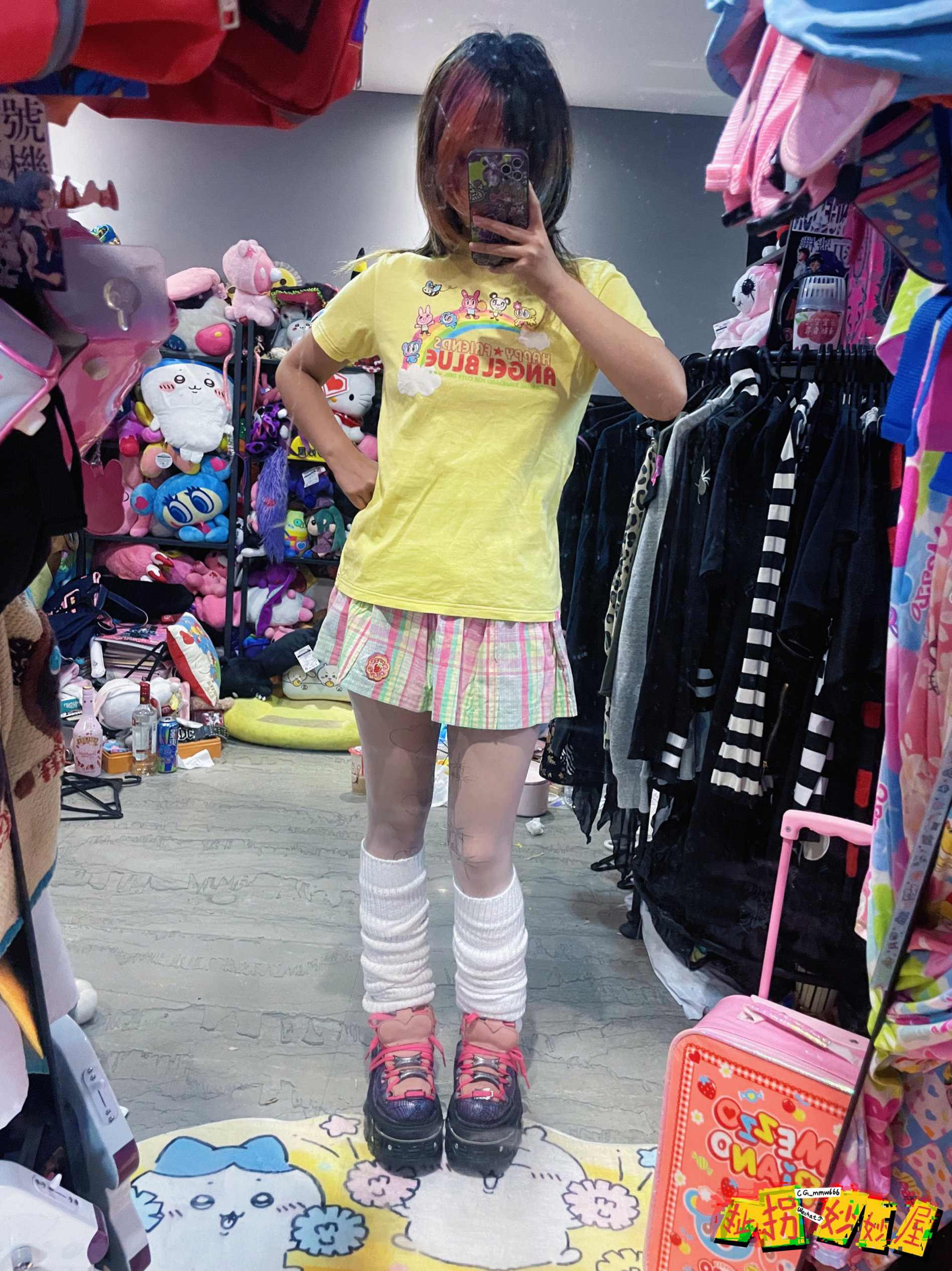【现货掉落】ANGELBLUE日牌中古稀有孤品可爱印花短袖原宿童趣y2k