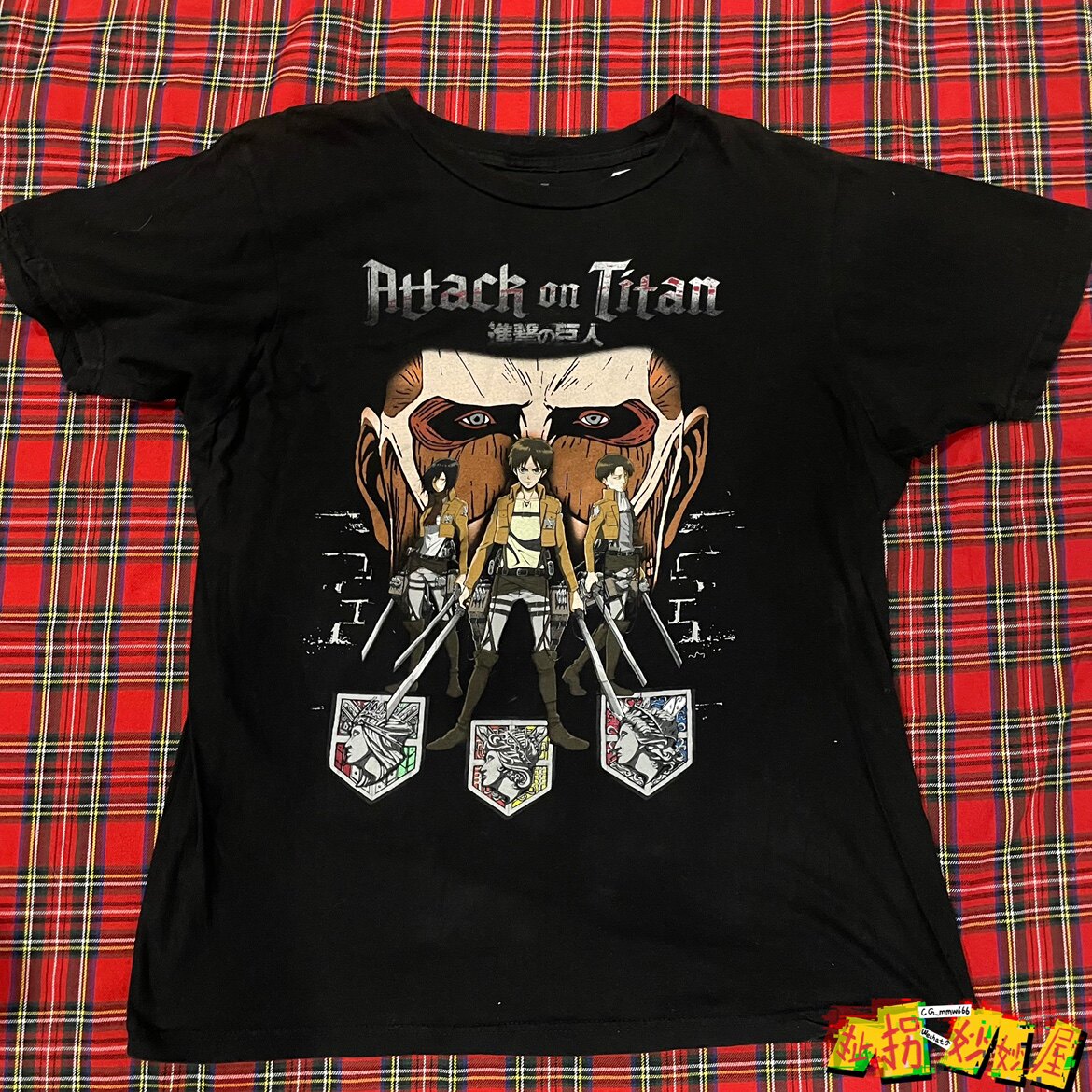 【现货掉落】进击的巨人日淘正品T恤短袖古着中古稀有撤退的矮子