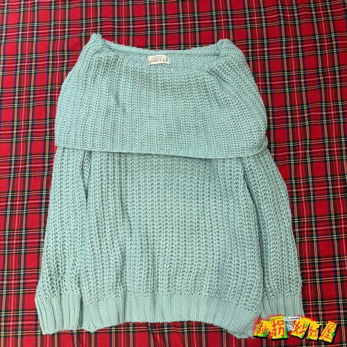 【现货掉落】garula日牌中古稀有孤品可爱一字肩毛衣针织gal系y2k
