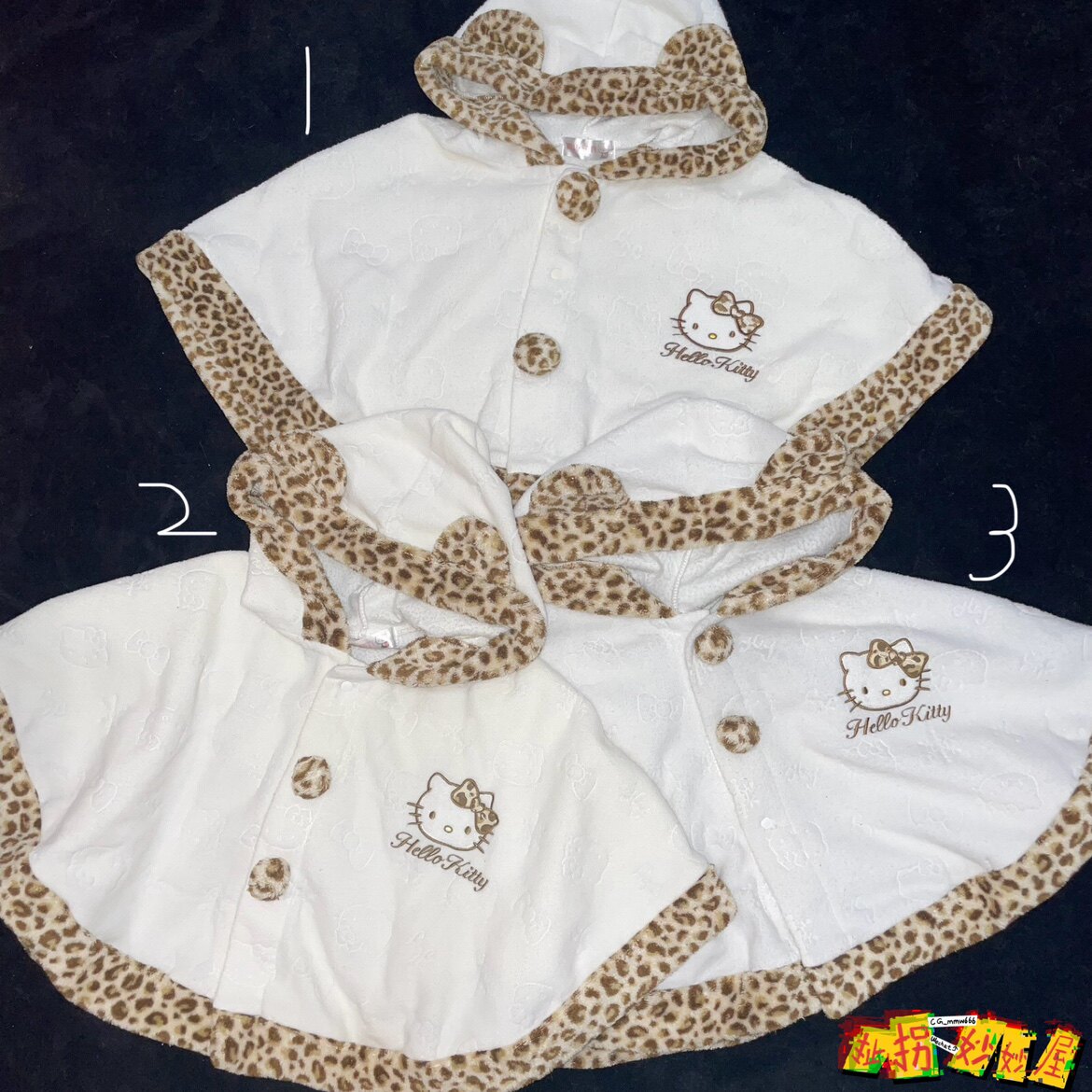 【现货掉落】HelloKitty日牌中古稀有孤品可爱斗篷豹纹原宿童趣