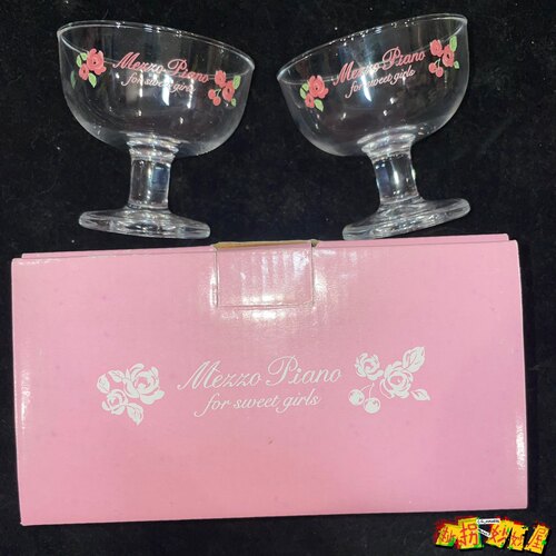 【现货掉落】mezzopiano全新玻璃杯高脚杯可爱古早味美品