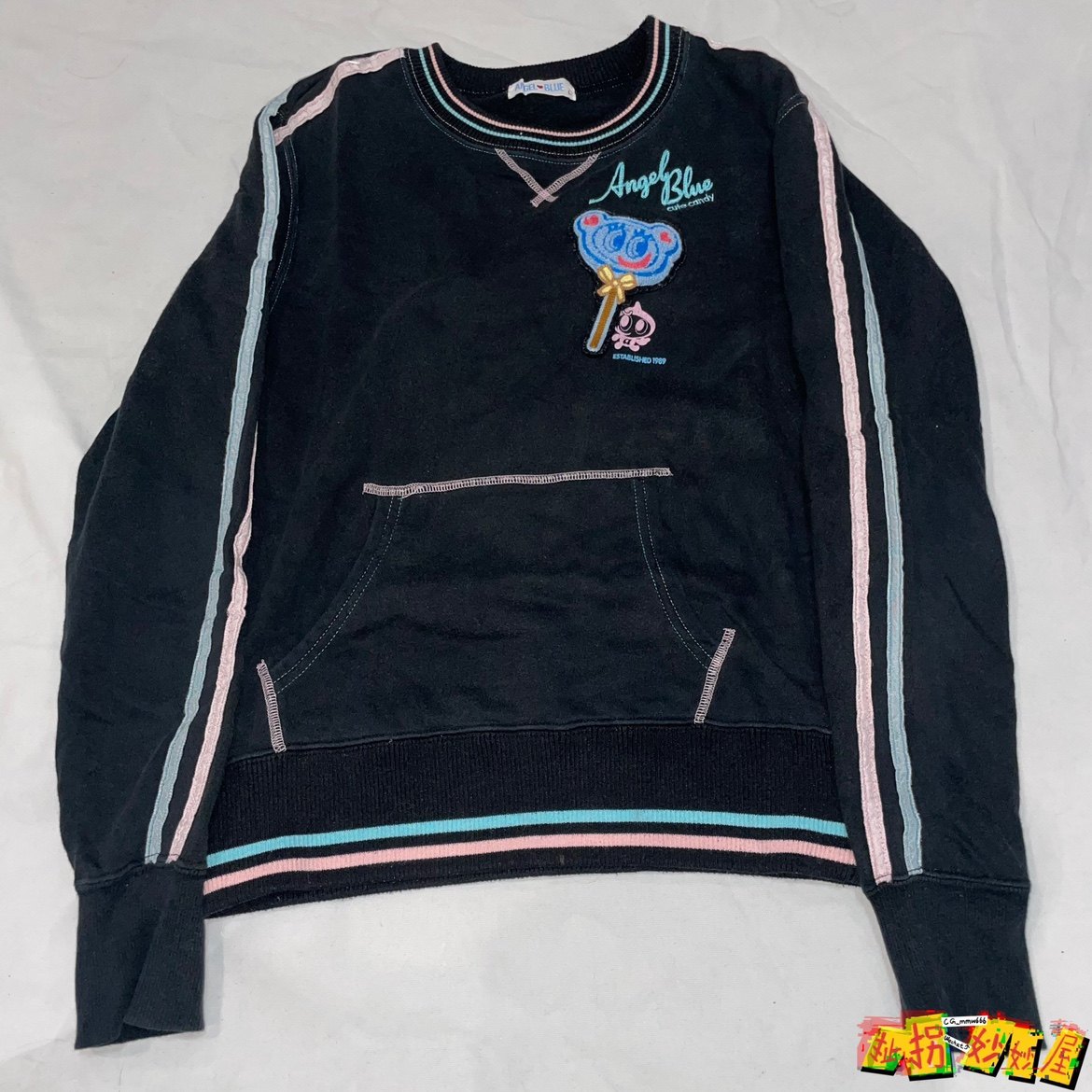【现货掉落】ANGELBLUE日牌中古稀有孤品可爱卫衣贴布原宿童趣
