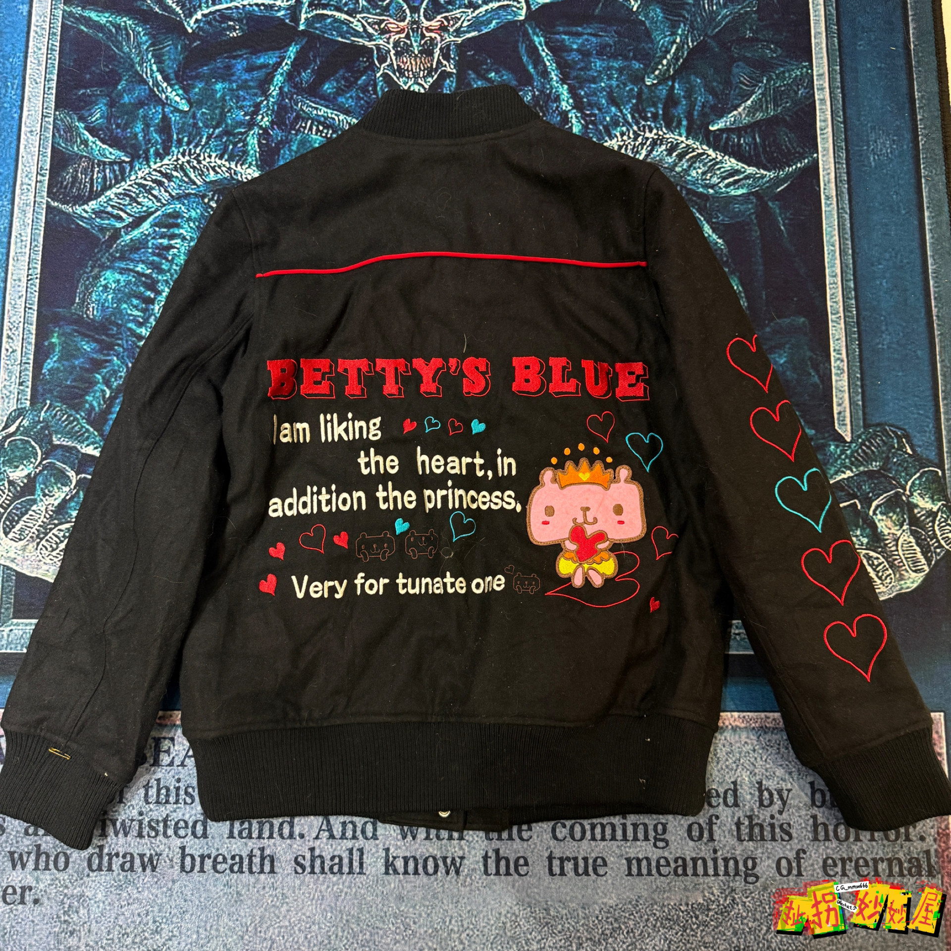 【现货掉落】Bettyblue日牌中古稀有孤品可爱棒球服外套刺绣童趣