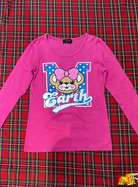 【现货掉落】earthmagic日牌中古稀有孤品可爱长袖T恤原宿童趣y2k