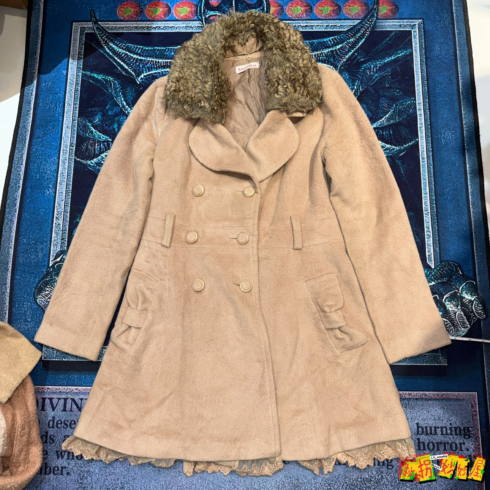 【现货掉落】日牌中古稀有孤品可爱呢子大衣外套风衣古着vintage