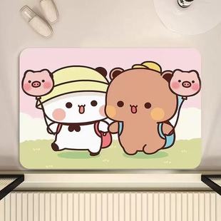 一二布布卡通浴室硅藻泥吸水地垫防滑速干加厚卫生间门口脚垫耐磨