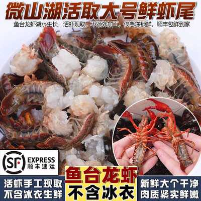 大号新鲜生冻小龙虾尾生虾尾顺丰