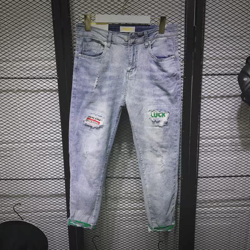 man Nine points Feet cowboy leisure time trousers Summer pants Easy Thin section 2019 summer new pattern Solid Versatilein the Men's clothing, Jeans  category - from Buy2taobao.com to provide professional Taobao agent buy service