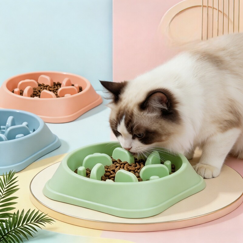 26马年新品款纯色厂家宠物慢食碗缓食碗防噎防打翻猫猫狗碗大容量图片