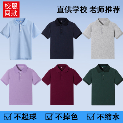 紫色初高中枣红短袖儿童t恤