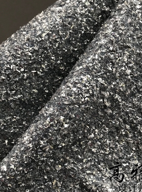鱼鳞面料仿银色亮片闪亮闪粉亮片皮革深灰色背景布设计师时装布料
