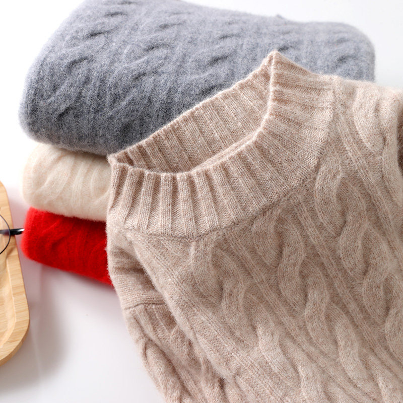 加厚半高全身大麻花儿童针织羊绒衫男女童套头毛衣大小童羊毛打底