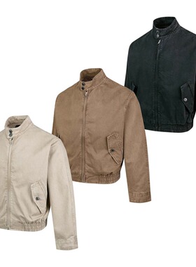 MADEEXTREME 秋季新款松弛廓形打褶珠帆布哈灵顿G9短款夹克外套潮