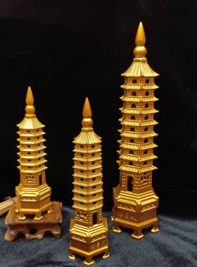现货合金文昌九层十三层铜塔家居摆件工艺品卧室文房摆件文昌塔批
