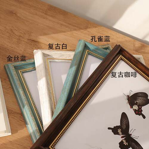 美式相框复古画框照片框正方形6寸10寸相片像框儿童创意相框摆台