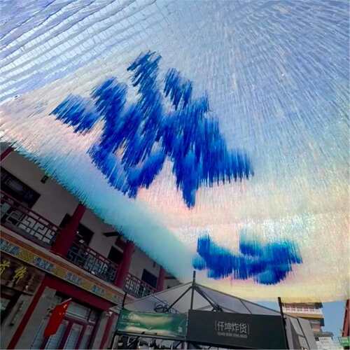 春季风动天幕雨丝帘潍坊城市地标打卡点拍照布置景区网红美陈道具