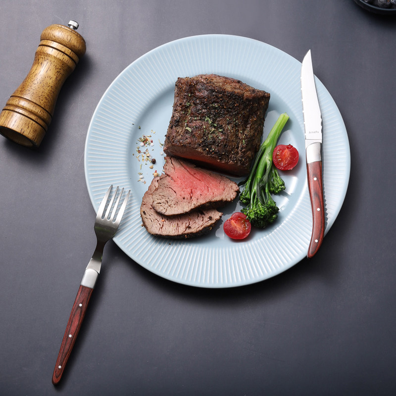 荷兰amefa进口牛排刀叉套装高档不锈钢橡木柄西餐餐刀具套装家用