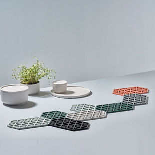 丹麦ZONE北欧简约六边形硅胶隔热垫厨房防烫锅垫餐桌家用餐垫杯垫