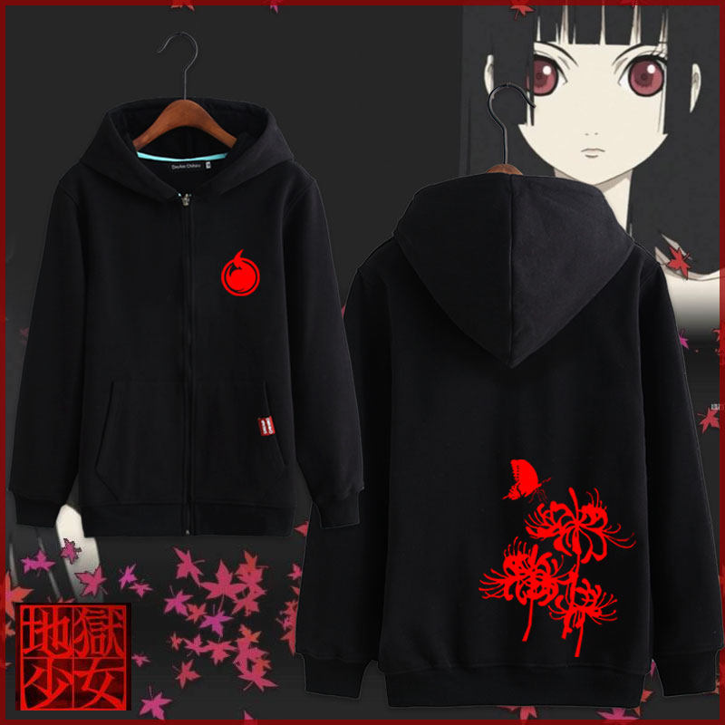 地狱少女长袖拉链卫衣连帽阎魔爱动漫衣服冬季T恤周边外套彼岸花