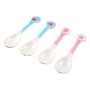 五和儿童勺子宝宝餐具家用汤勺训练吃饭勺婴儿辅食勺水果叉子调羹