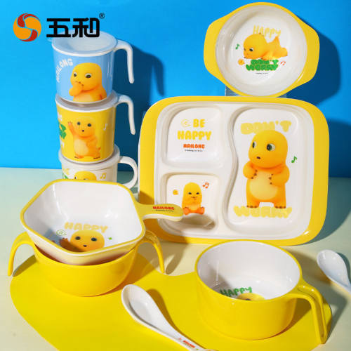 五和奶龙密胺吃饭碗耐摔