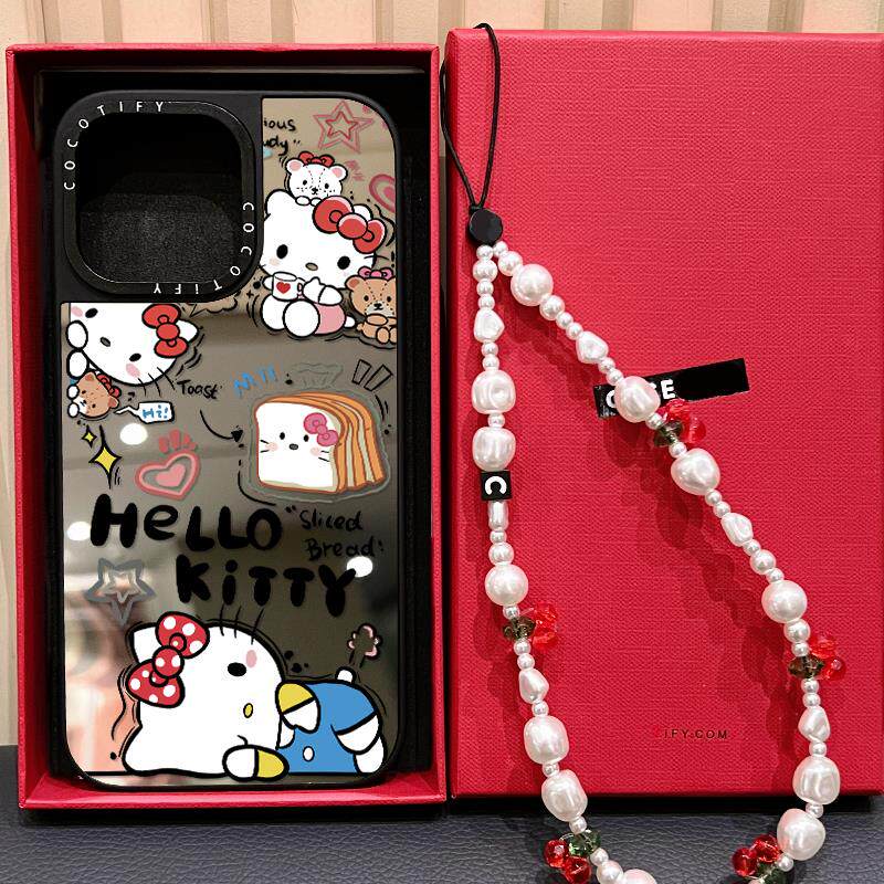 C家磁吸MagSafe联名吐司Hello Kitty猫适用苹果16promax手机壳iphone17镜面防摔14pro卡通13粉线条头像12女