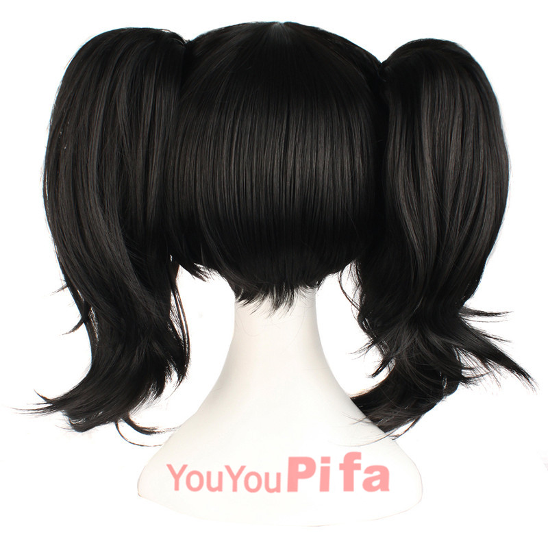 潼漫黑色虎口夹双马尾高温丝