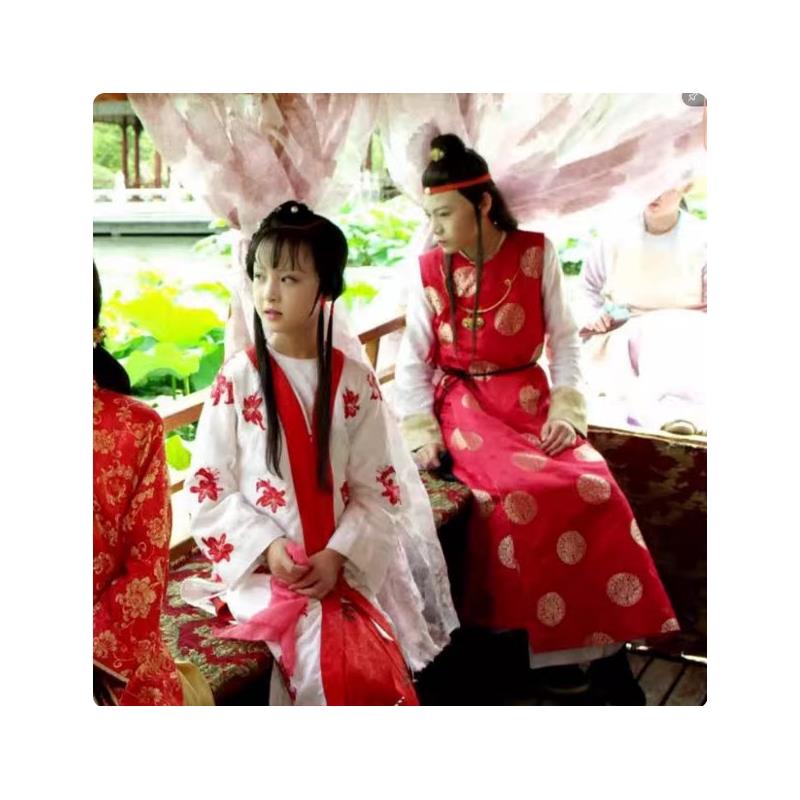 古装七仙女儿童成人汉服红楼梦林黛玉薛宝钗古装表演演出服装包邮