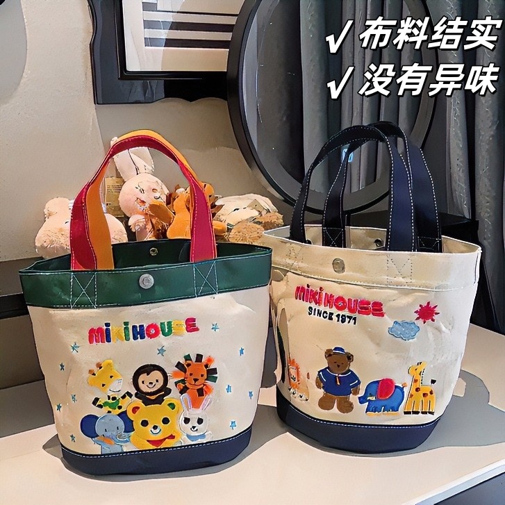 手提包小拎包出门上班族杂物包外出通勤帆布包饭盒手提袋子大容量