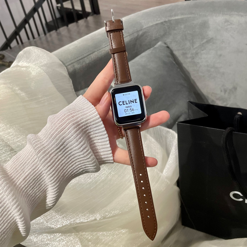 适用Redmi watch红米手表表带真皮小米Mi watch lite替换腕带牛皮智能运动保护壳配件个性女生复古iboann原装