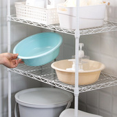 茶花洗脸盆家用塑料盆洗漱盆子洗脚盆圆形加厚洗衣盆33cm水盆批发