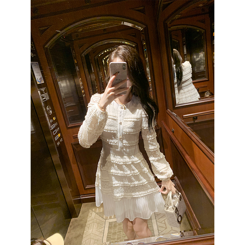 鱼兔子的兔子拼接设计感连衣裙