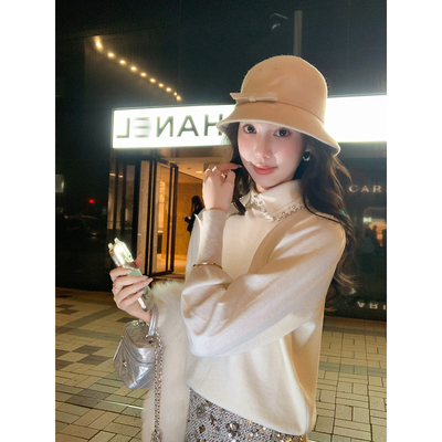 灯笼袖毛衣女秋冬新款针织上衣