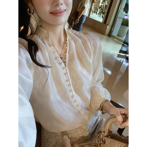 温柔蕾丝衬衫女早秋高级轻奢上衣