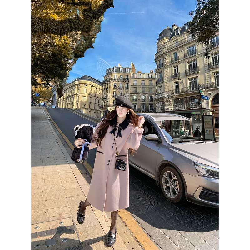 100%羊毛大衣女冬季毛呢外套