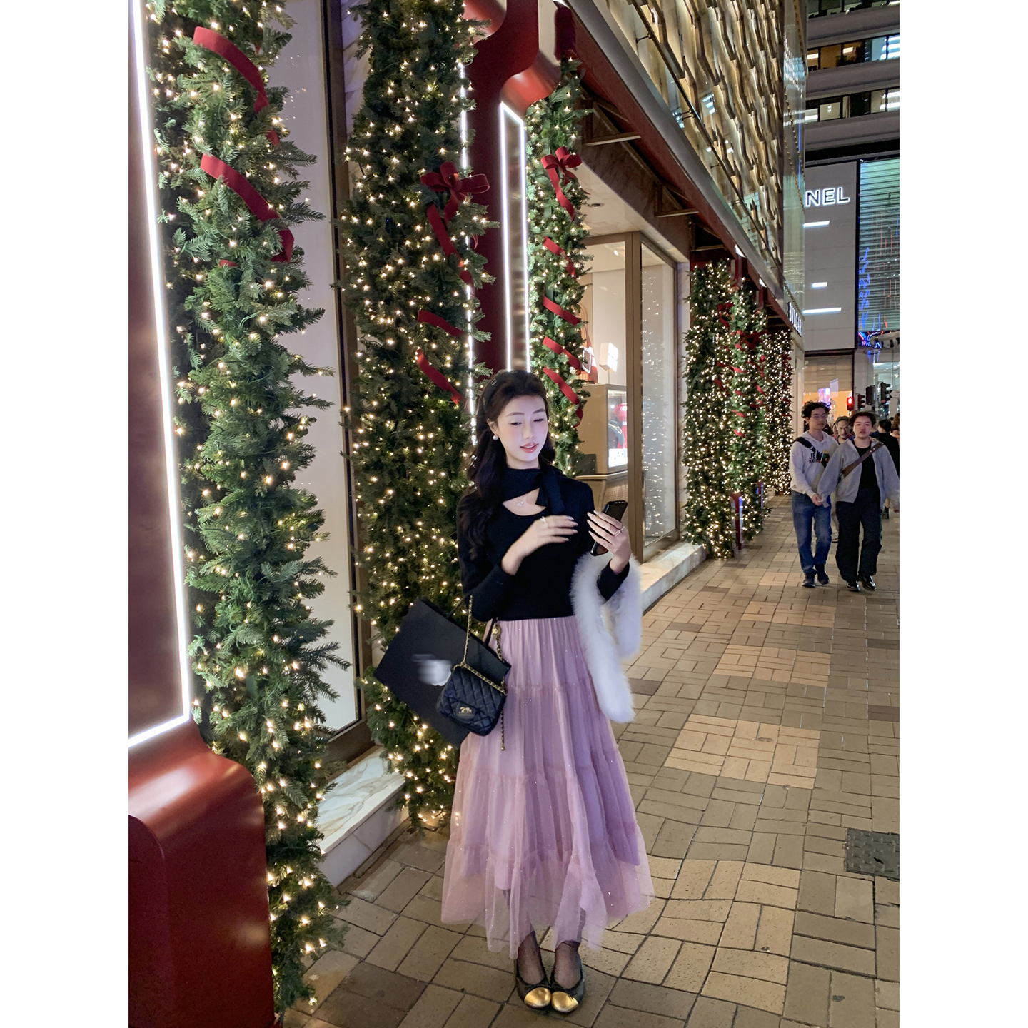 蝴蝶结连衣裙女冬季蛋糕纱裙