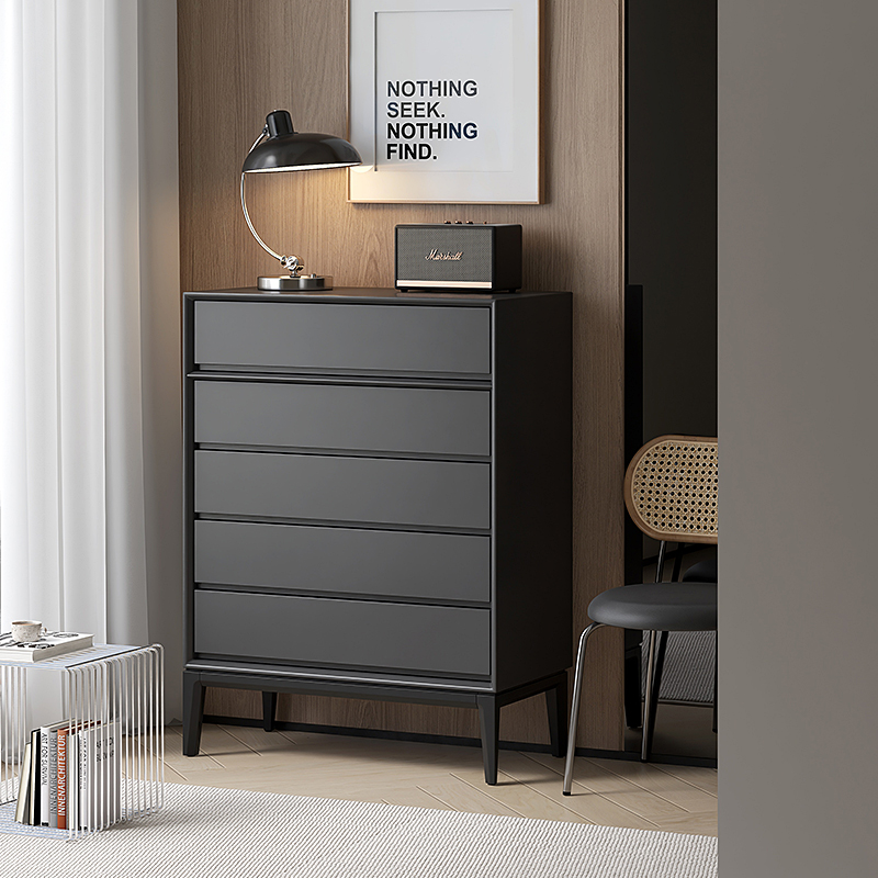 宗云意式极简轻奢北欧实木收纳五斗柜卧室储物床边床头柜客厅边柜