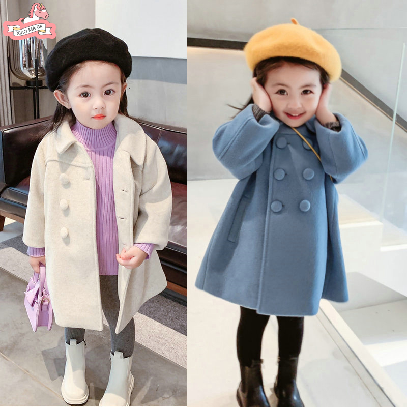 女童外套儿童大衣中长款呢子大衣