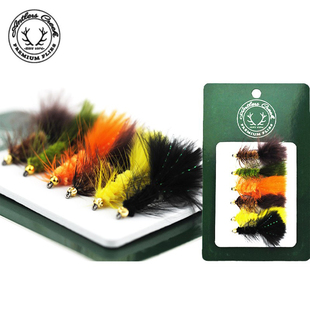 飞蝇烧SET武力八哥鱼钩成品毛钩饰带飞钓路亚鳟鱼鲈鱼路亚鱼钩