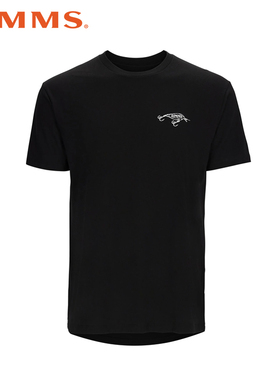 SIMMS短袖T恤14096休闲路亚钓鱼服防晒服短T恤棉文化圆领半袖