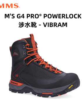 SIMMS涉水鞋G4 PRO钓鱼鞋vibram橡胶底涉水靴防滑户外路亚鞋子男