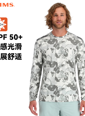 SIMMS夏季防晒服长袖T恤Solarflex户外飞钓路亚钓鱼服透气速干衣