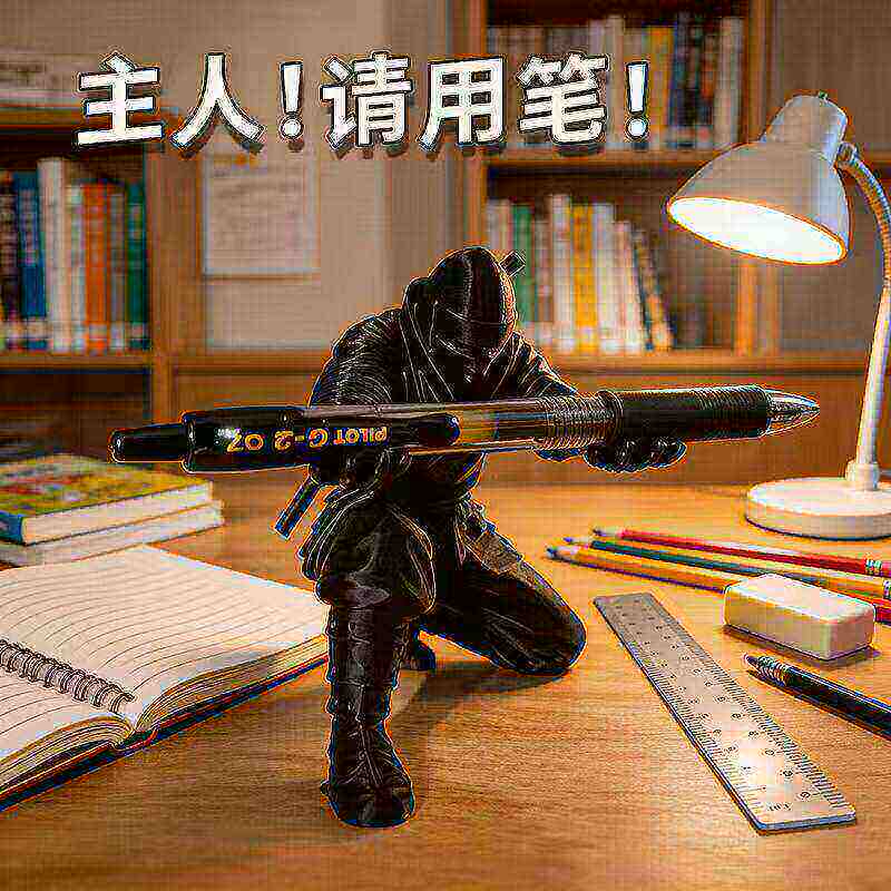 【六一儿童节礼物】黑武士黑色忍者摆件笔架收纳笔筒居家陈列摆件