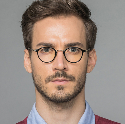 配高度数近视眼镜文艺圆框眼镜男女款超轻近视眼镜架小脸黑框6119