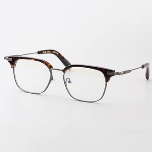 复古板材眼镜架近视眼睛框男半框大脸眉毛框镜架配蓝光变色片5138