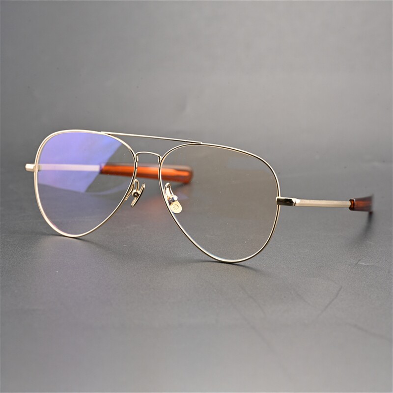 个性时尚超轻纯钛复古双梁眼镜框配近视日系镜框男款大脸潮流6710