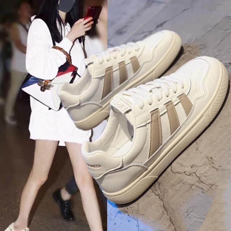 潮牌小白鞋夏女款2026夏季新款平底板鞋休闲百搭薄款洋气学生女鞋