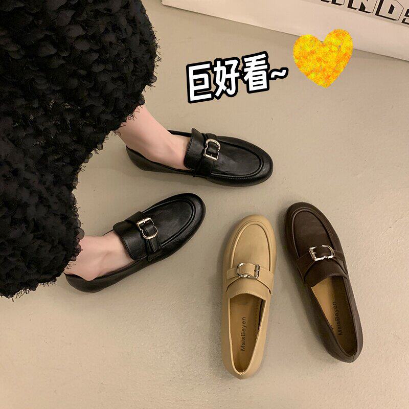 法式百搭配裙子小皮鞋女2
